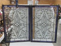 (2) Leaded Glass/Stained Glass Panels 19 1/2" x 2