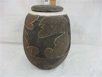 9 1/2"T Dean Schwarz Pottery Storage Jar w/ Lid