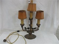 Figural/Floral Metal Lamp