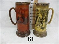 (2) 9 1/2" Tankards, Scenes From Coaching Days