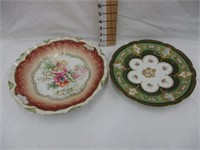 11" & 9 1/2" Hand Pinted Plates