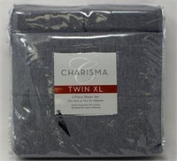 Charisma Twin XL Grey Heather 4 Piece Sheet Set