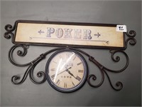 Hanging Poker wall mount clock
