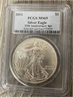 2011 25th Anniversary Silver Eagle MS69