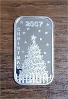 One Ounce Silver Bar: Christmas 2007