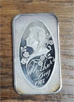 One Ounce Silver Bar: "Mother's Day 1974"