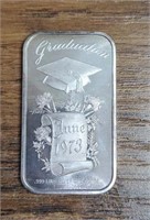 One Ounce Silver Bar: Graduation 1973