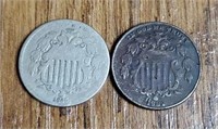 1866 & 1882 Shield Nickels