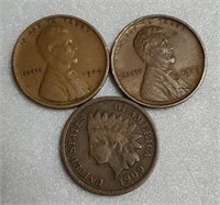 (3) U.S. 1909 Pennies