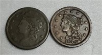 1838 & 1846 U.S. Large Pennies