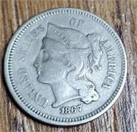 1867 U.S. 3-Cent Nickel