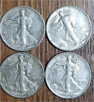 (4) U.S. Walking Liberty Half Dollars #1