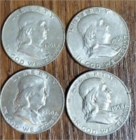 (4) U.S. Franklin Half Dollars