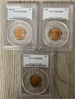 (3) Graded PCGS One Cent Coins