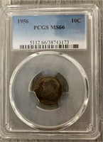1956 PCGS MS66 Roosevelt Dime Toned