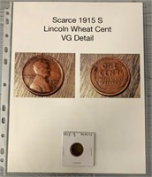 Scarce 1915 S Lincoln One Cent VG Detail