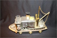 TUG BOAT DECANTER WITH SHOT GLASSES