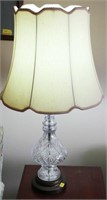 PAIR CRYSTAL TABLE LAMPS WITH SHADES