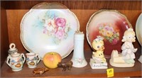 GROUPING: PORCELAIN PLATES, FIGURINES, ETC.