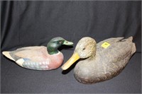 TWO DECORATIVE DUCK DOOR STOPS