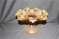 AMBER GLASS OPEN COMPOTE - 5"