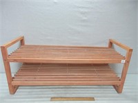 NICE WOODEN SHOE RACK 32X12X14.5 INCHES