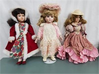 3 Porcelin Dolls