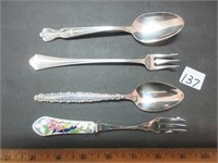4PCS SILVERPLATE SPOONS/FORKS