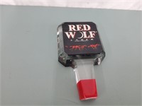 unused red wolf beer tapper handle