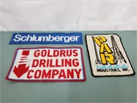 3 vintage oil well type patches