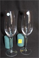 2 TIFFANY & CO. CHAMPAGNE FLUTES WITH BOX