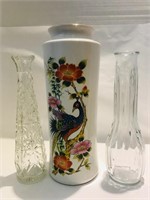 Asian Vase with Glass Vases