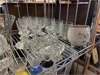 LG LOT OF GLASSWARE AND MISC