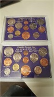 2 British Decimal & Last L.S.D. Type Coin Sets