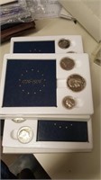 3 - 1976 Silver Proof Set $1 .50 +.25 Coins