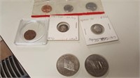 Coin Lot 71 Mint Set 53+70 Dimes + 2 Silver Comm.