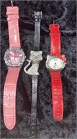 Lot of 3 Hello Kitty Watches Quartz