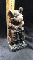 Vintage Thirfty "The Wise Pig" Cast Iron Bank