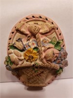 Vintage Antique Hubley Cast Iron Flower Basket