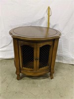 Wooden Round Side Table Cabinet