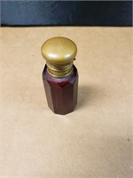 19th Century Ruby Red Cut Glass Perfume Bottle