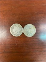 Lot Of 2 U.S Morgan Silver $1 Dollar 1883s,1884