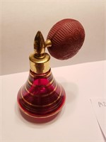 Vintage Mikado Red & Gold Perfume  Atomizer  Spray