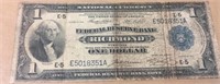USA $1 Dollar large size note 1918 Richmond