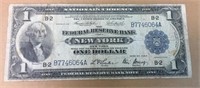 USA $1 Dollar large size note 1918 New York  Fine