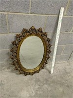 Wooden Gold Painted Vintage Hanging Mirror