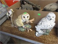 2 Owls & Bird Figures