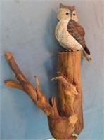 13" H. Owl Carved Figure