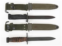 US ARMY M4 & M5A1 RIFLE BAYONETS IN M8A1 SCABBARDS