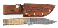 NICKEL DAMASCUS FIXED BLADE BY MONTANA KNIFE CO.